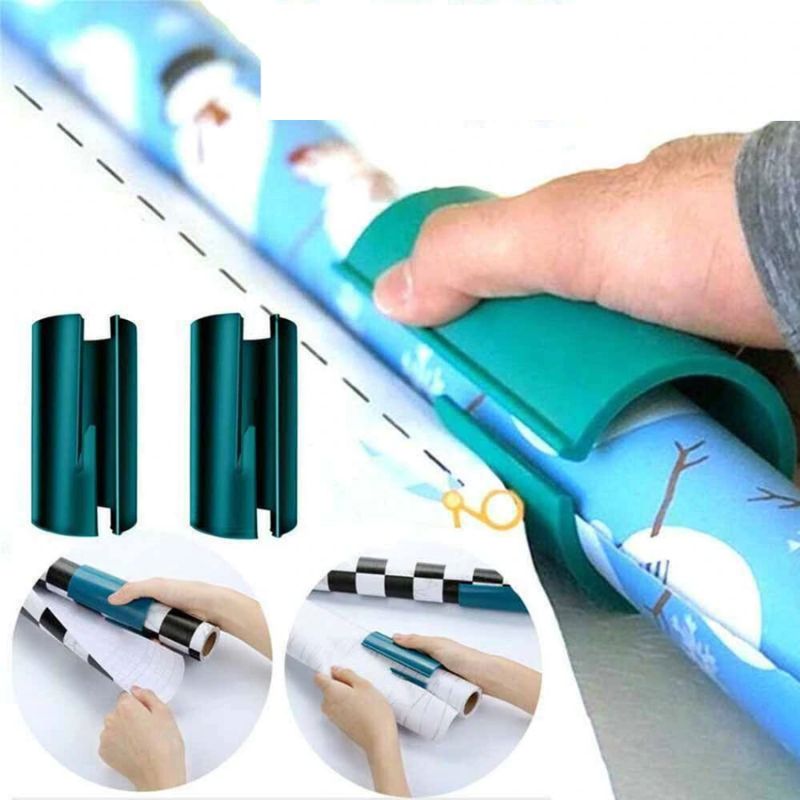 Coupe - papier coulissant portable pour rouleaux de papier cadeau