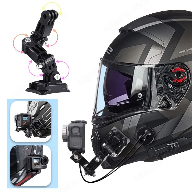 Support de mentonnière pour casque de moto, support de montage pour GoPro  fore9, 10, support intégral