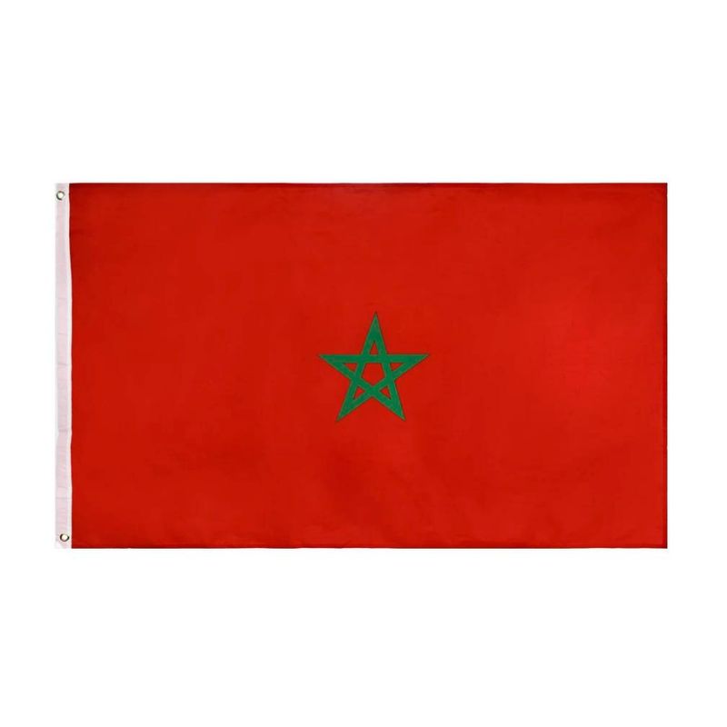 Stormflag Drapeau Maroc 90x150cm Drapeau marocain 3x5ft en polyester pongé  90g Double couture : : Jardin