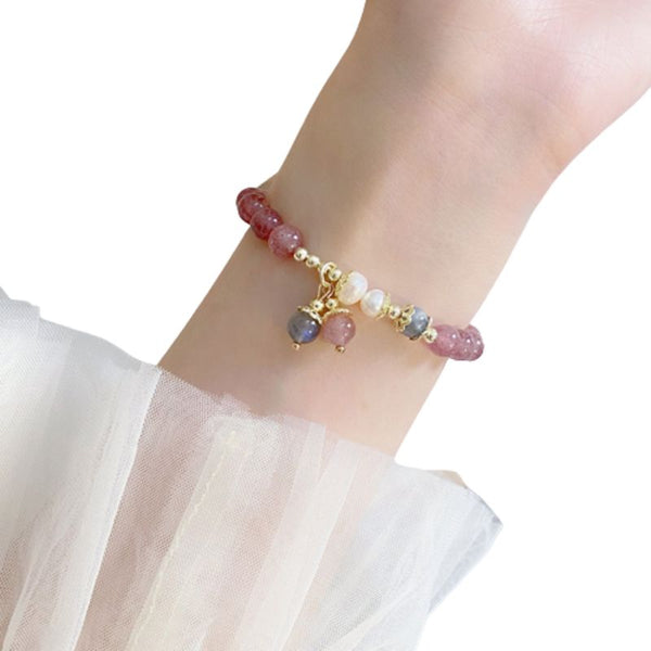 Bracelet pierre de lune rose