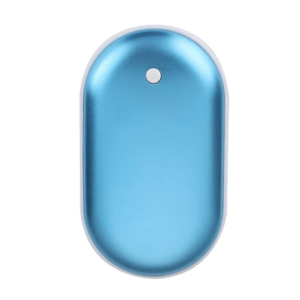 Chaufferette electrique réutilisable rechargable de poche bleue