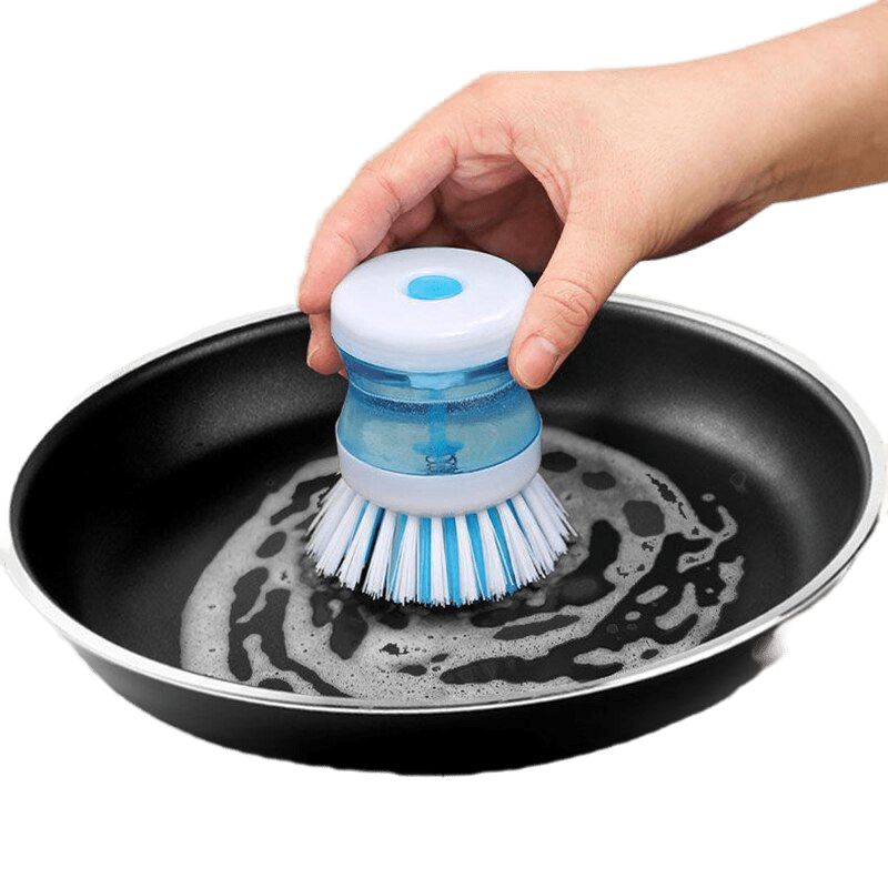 Brosse à vaisselle 3 en 1, brosse à vaisselle avec réservoir savon
