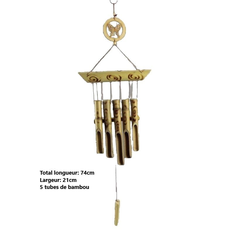 Carillon éolien en bambou ornement fait à la main carillons éoliens en noix  de coco en bambou pour carillon éolien en bois ext[406] - Cdiscount Jardin