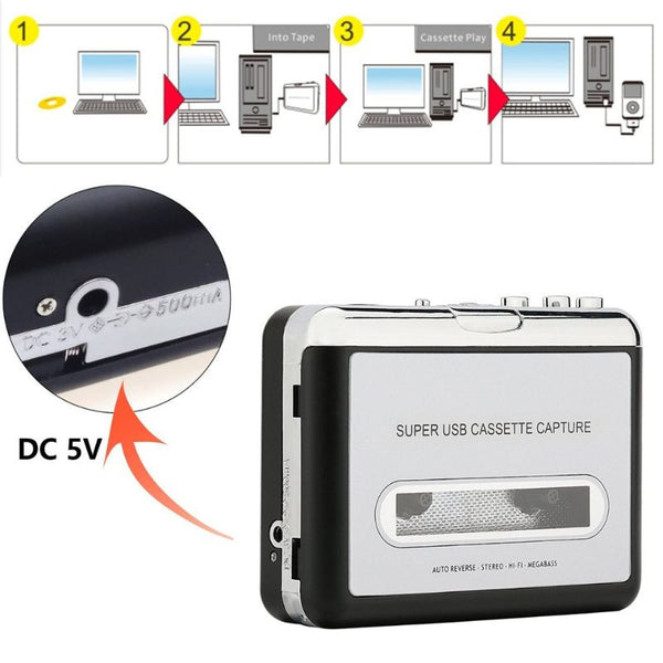 Lecteur De Cassette USB, Convertisseur De CD MP3 Lecteur De