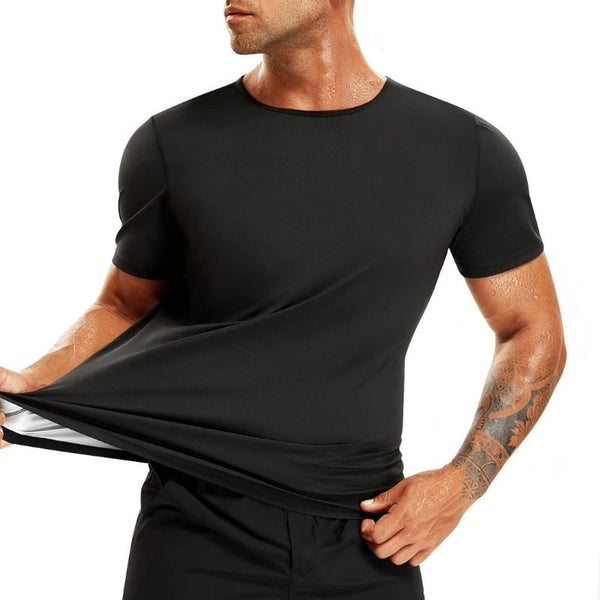 <tc>Camiseta de suor masculina negra</tc>