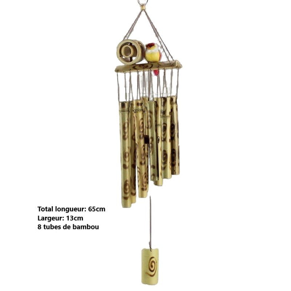 Nalulu Carillon éolien classique en bambou – Carillon à vent