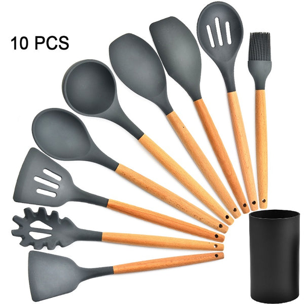 <tc>Silicone kitchen utensil set</tc>