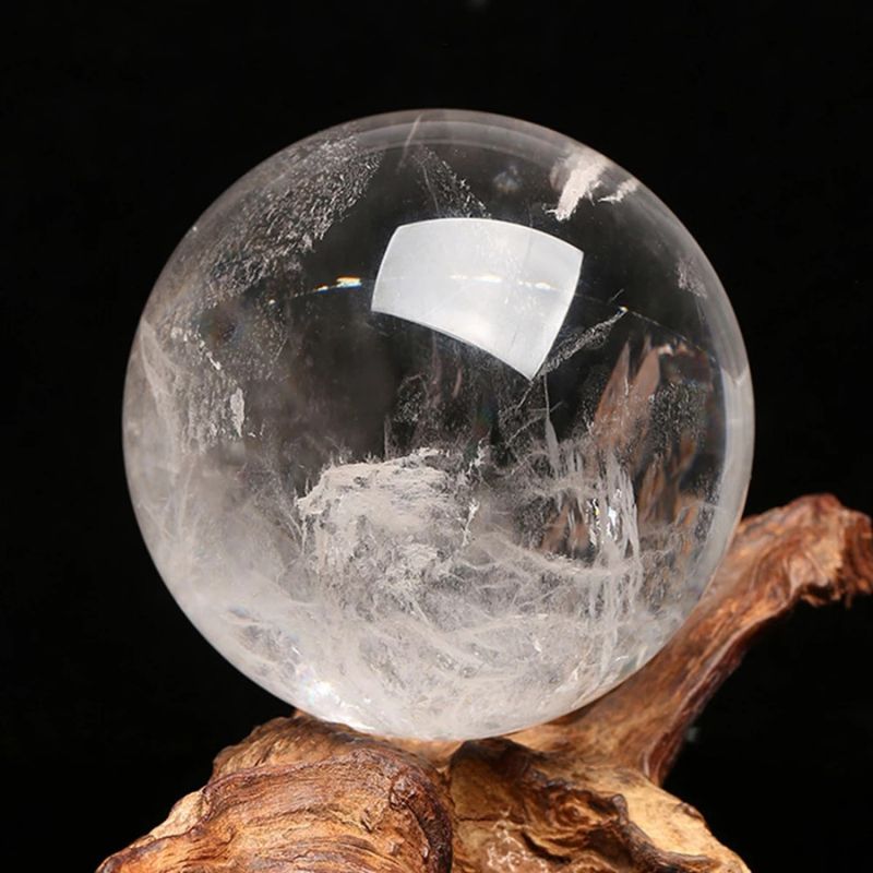 Boule de cristal / boule de photographie 30 mm-100 mm ambre boule en cristal  boule obsidienne boule de cristal pierre de guérison décoration Feng Shui  pour photographie décoration (couleur : 100 mm