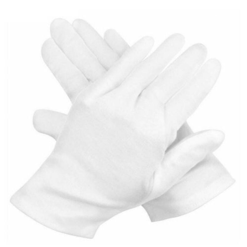 Gants en coton blanc Protection des mains lavables Gants blancs en