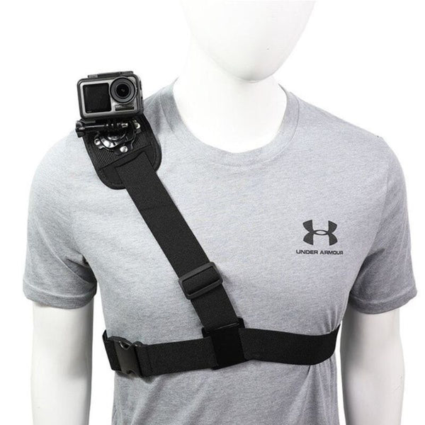 Clip de téléphone avec ceinture de poitrine Support de clip de téléphone  réglable avec support de fixation