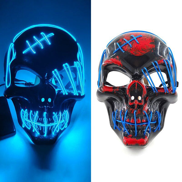 Masque à LED lumineux - masque lumineux, déguisement pour halloween