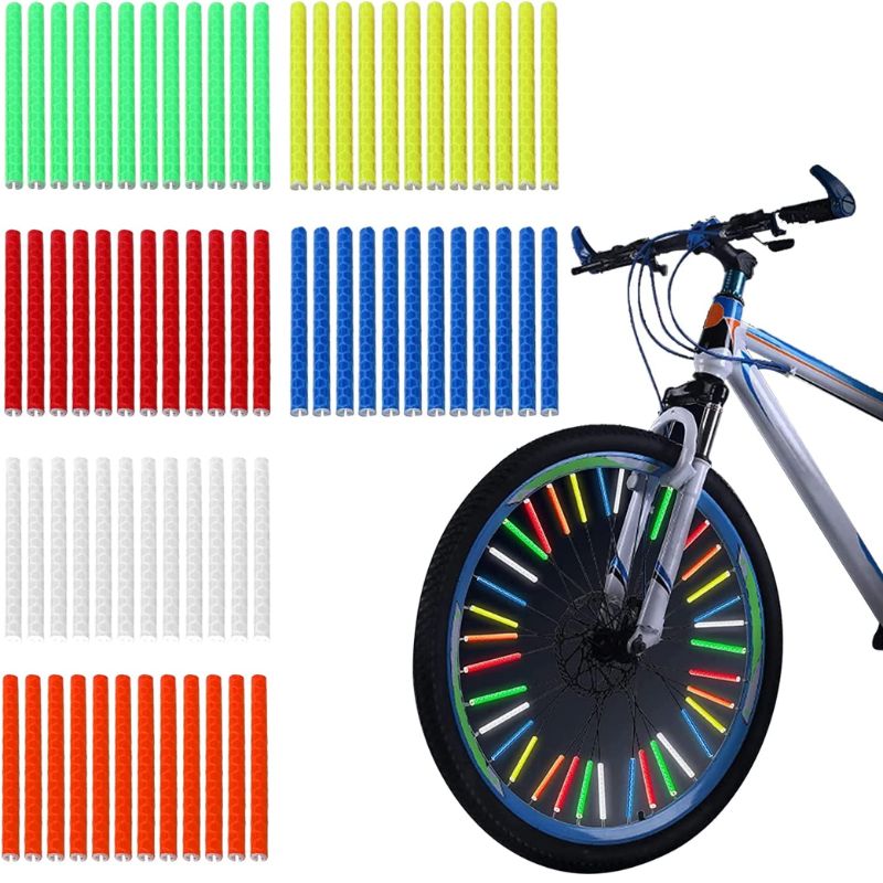 Imagine orange Lot de 72 bandes réfléchissantes pour rayons de vélo, 6  couleurs