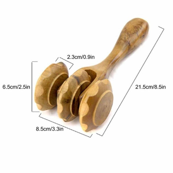 Anti-Cellulite-Massagerolle aus Holz
